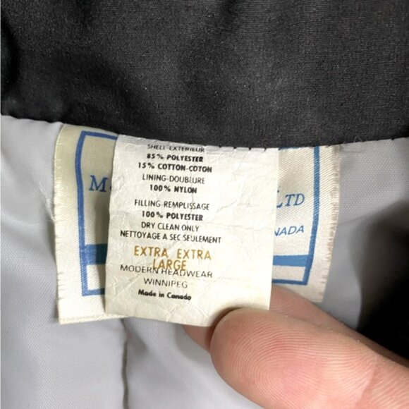 Vintage Alberta Transport Foreman Bomber Style Black Grey Winter Coat XXL - Picture 3 of 16